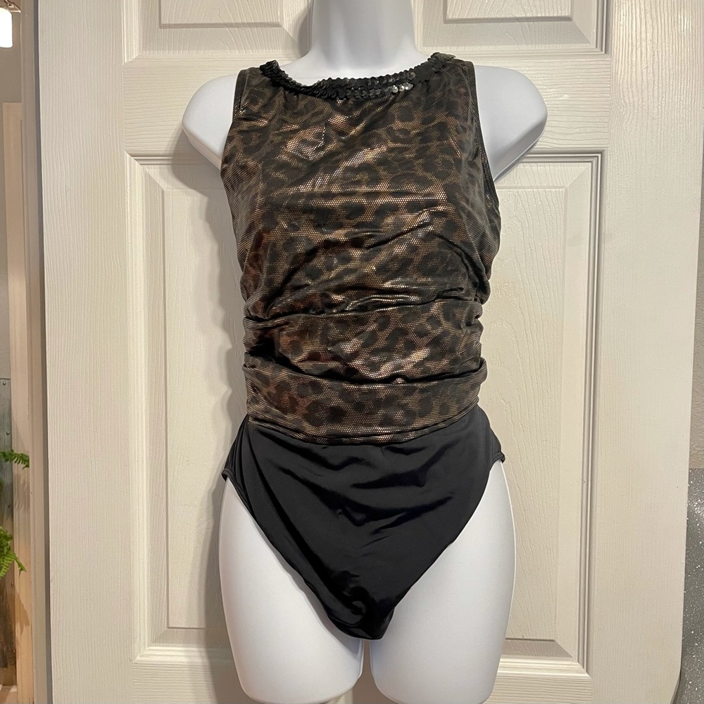 Metallic Leopard Print With Sequin 1 Pc Swimsuit